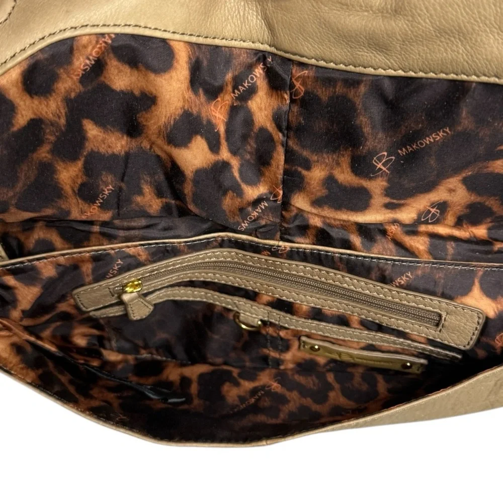 Leather Cream Shoulder Bag Gold Big Buckle - Picture 4 of 4